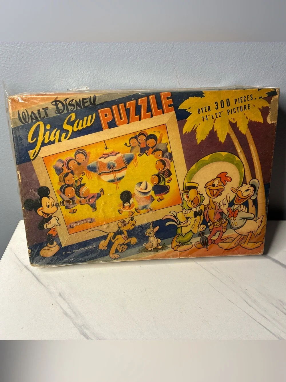 1940s Walt Disney Jigsaw Puzzle Series No. 4 Three Caballeros Kaymar Box